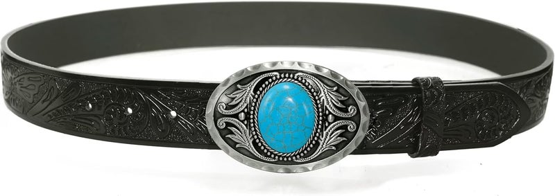 GURANSE Natural Gems Tiger Eyes Stone Belt Buckle With Acanthus Western Cowboy Style More Colors - Image 2